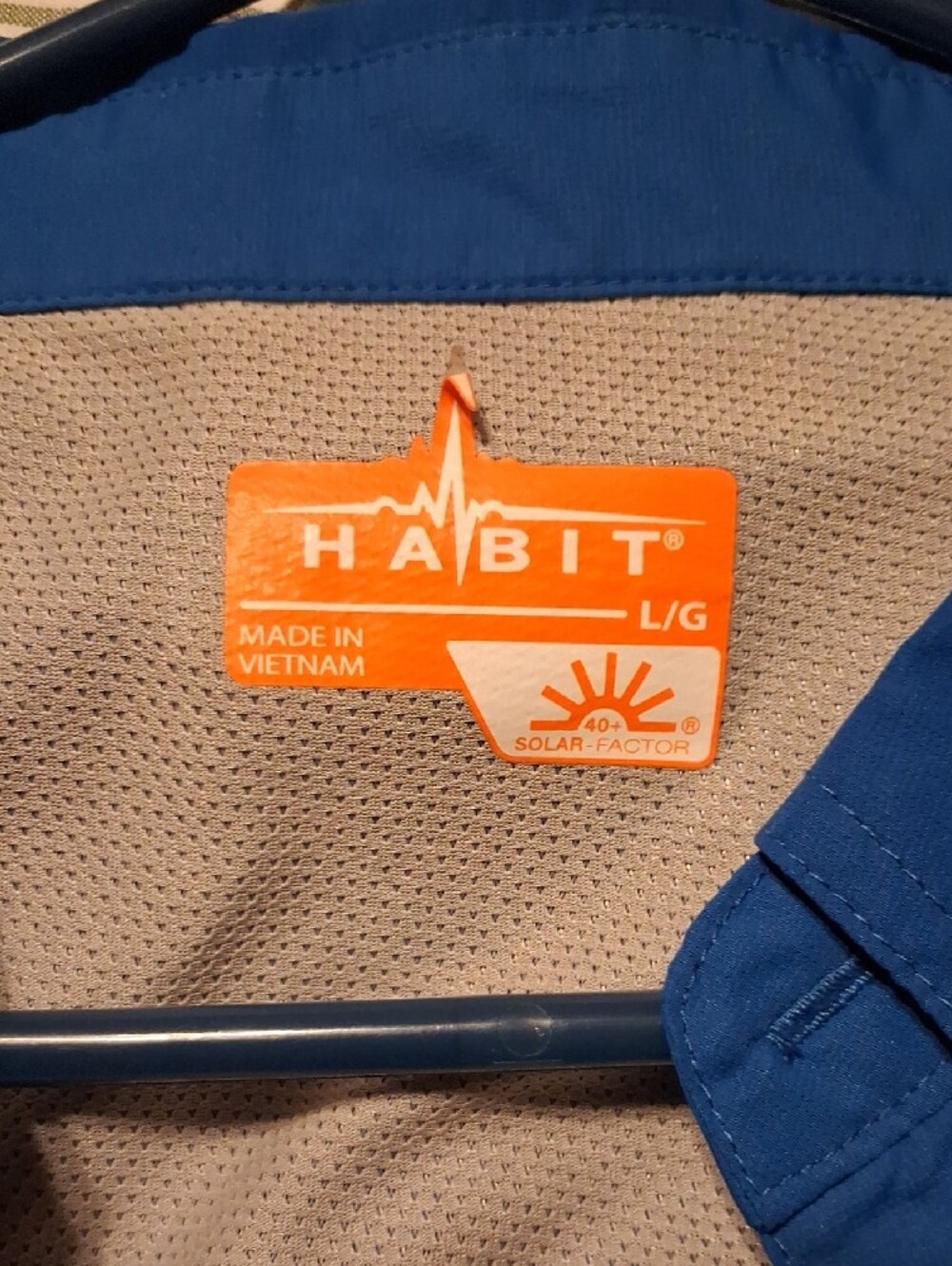 Habit Blue Short Sleeve Fishing Shirt with Logo - Picture 2 of 4